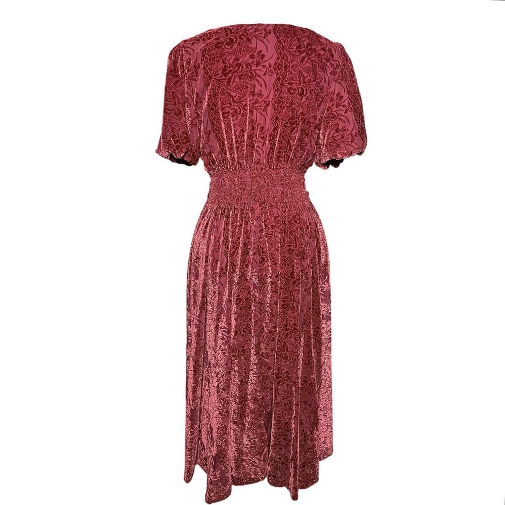 ANTHROPOLOGIE Women’s Katerina Red Floral Velvet Boho Maxi Dress - Picture 8 of 8